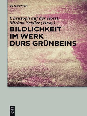 cover image of Bildlichkeit im Werk Durs Grünbeins
